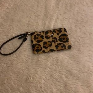 Leopard print coach wristlet!